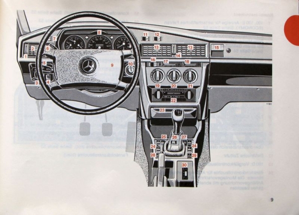 Mercedes-Benz 190 E 1985 Betriebsanleitung (9709)